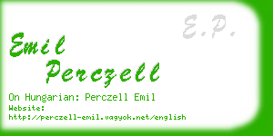 emil perczell business card